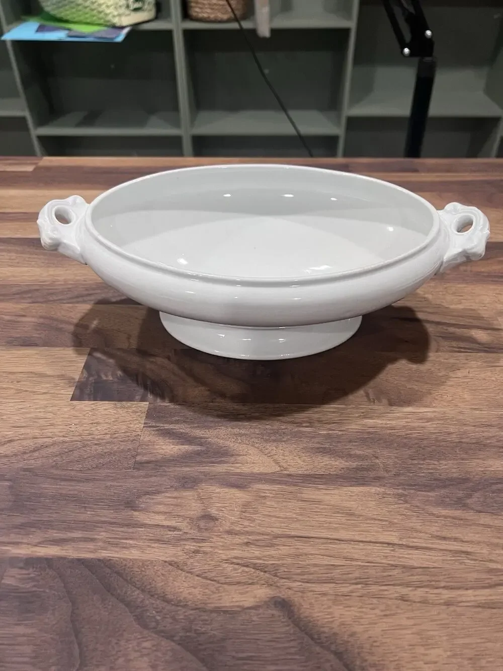 Alfred Meakin England Ironstone Oval White Glazed Lidded with Handles No Lid